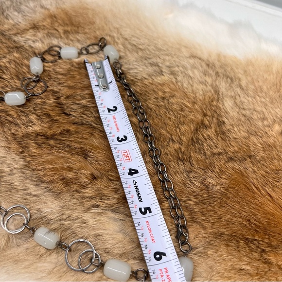 Handmade Chainmail Necklace w/ White Art Glass Beads Charm Pendant - Picture 12 of 12